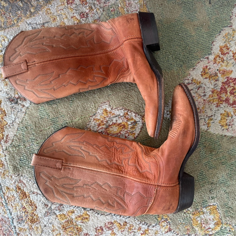 Dan Post Tan and Cream Cowboy Boots